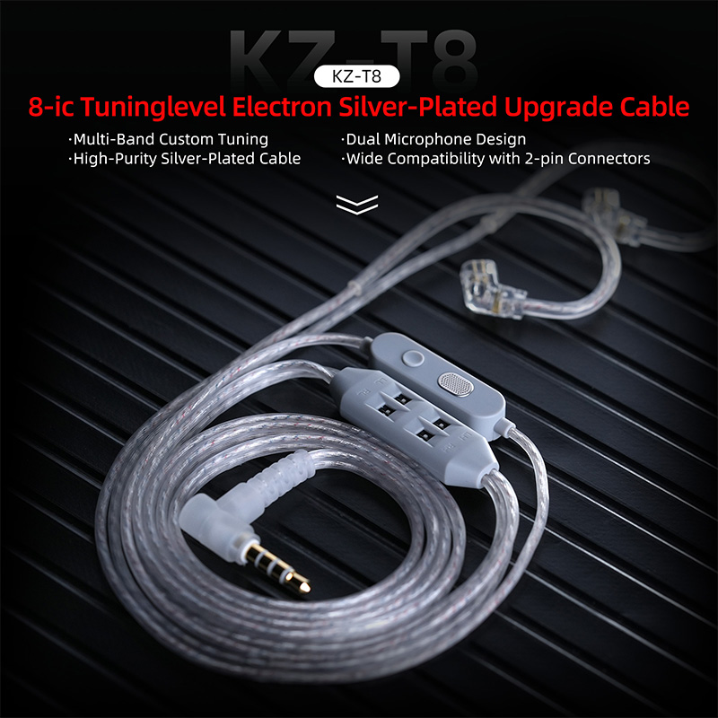 كابل مراقبة داخل الأذن KZ T8 ل - مراجعة Wired Earphone Mic وسعره