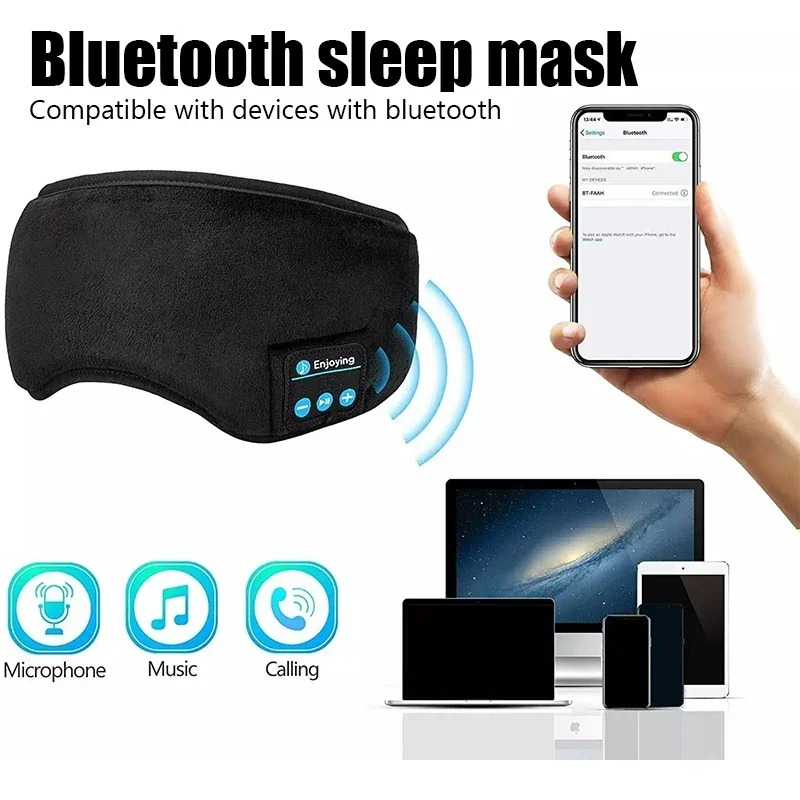 قناع عين ثلاثي الأبعاد مع سماع - مراجعة Bluetooth Headset On Ear وسعره