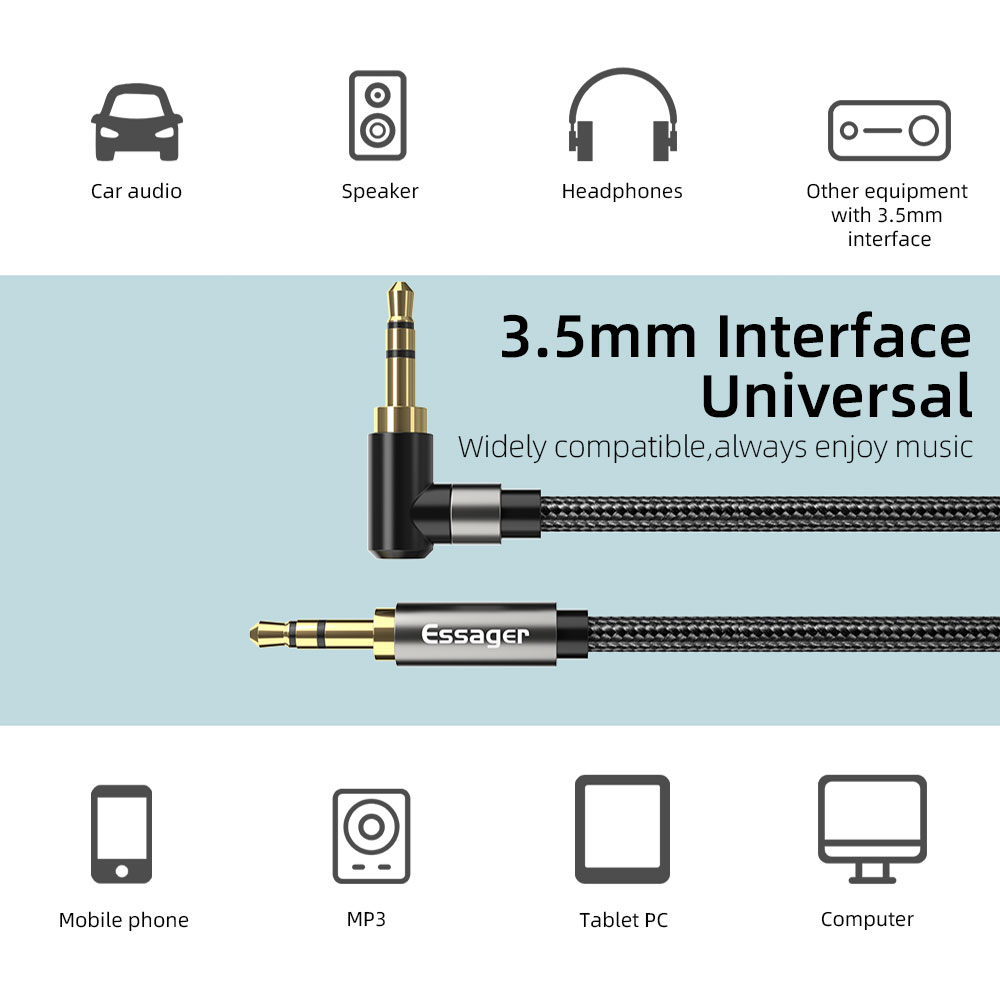 Essager Aux تمديد كابل 3.5 ملل - مراجعة Cable Extension 3.5 وسعره