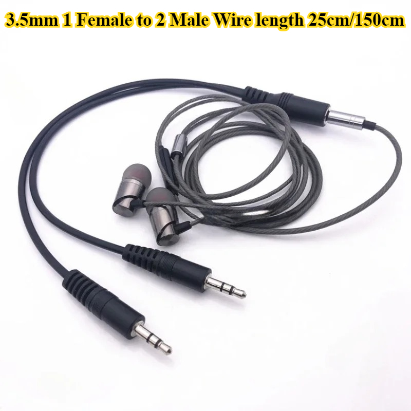 2/5 قطع/مجموعة كابل تقسيم الصو - مراجعة Earphone Splitter Jack وسعره