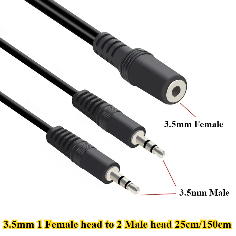 2/5 قطع/مجموعة كابل تقسيم الصو - مراجعة Earphone Splitter Jack وسعره