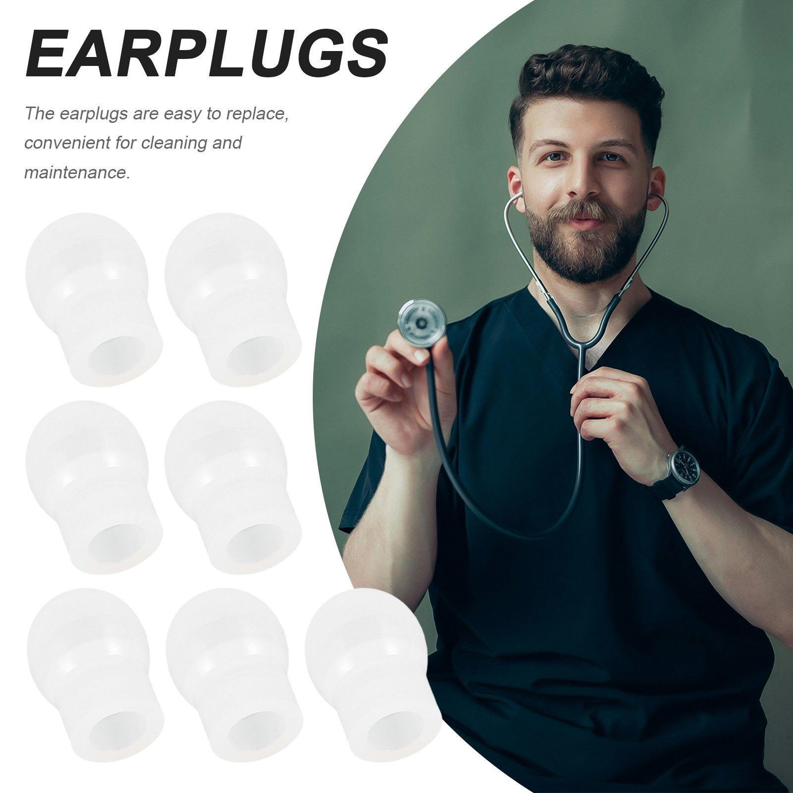 8 قطع من أطراف سماعات الأذن ال - مراجعة Silicone Ear Tip Replacement وسعره
